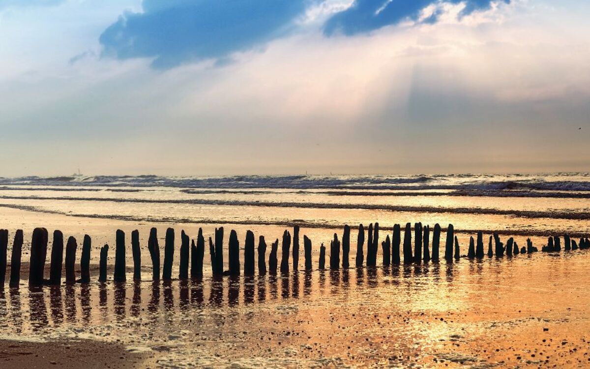 Panorama vpn Bunen am Strand von Langeoog