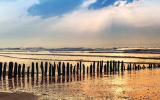 Panorama vpn Bunen am Strand von Langeoog