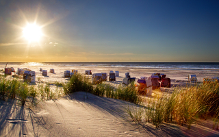 Strand auf der ostfriesischen Insel Juist, Deutschland